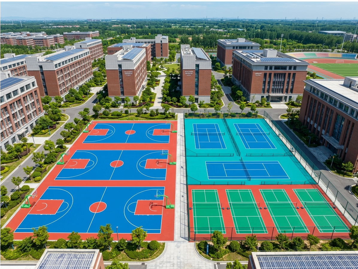 重庆市硅PU球场全塑型塑胶跑道 - 方案